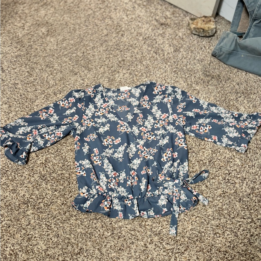 Sienna Sky Blue Floral Top